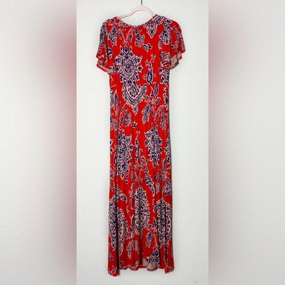 Anthropologie Akemi + Kin Correia Maxi Dress size XS Orange Purple pattern - Picture 3 of 12